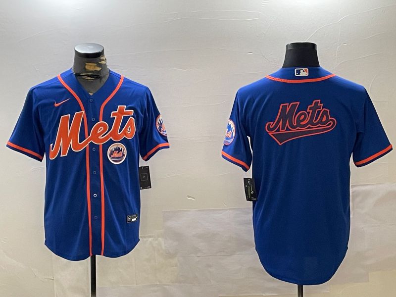 Men New York Mets Blank Blue Game 2024 Nike MLB Jersey style 6